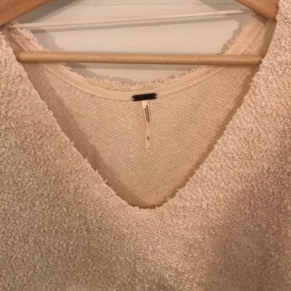 Free People Ivory V-Neck Sweater - Picture 5 of 7